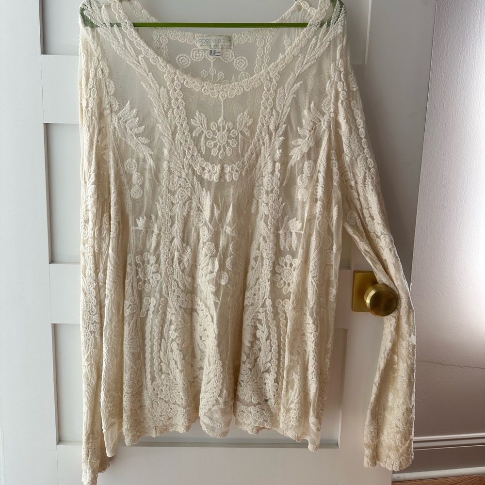Cream lace top